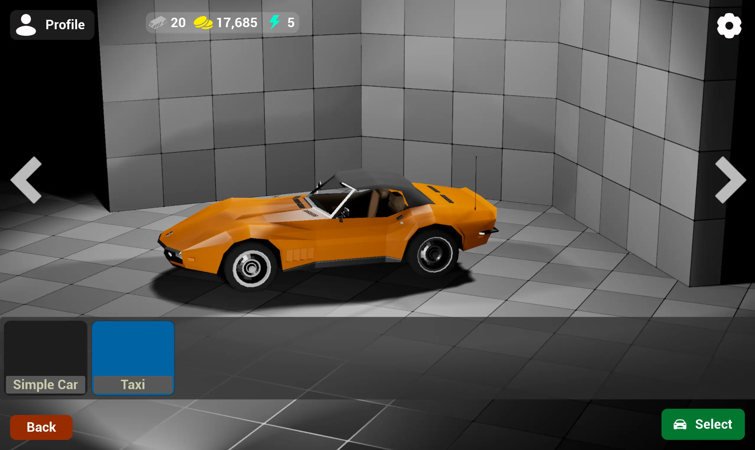 GearUP car selection